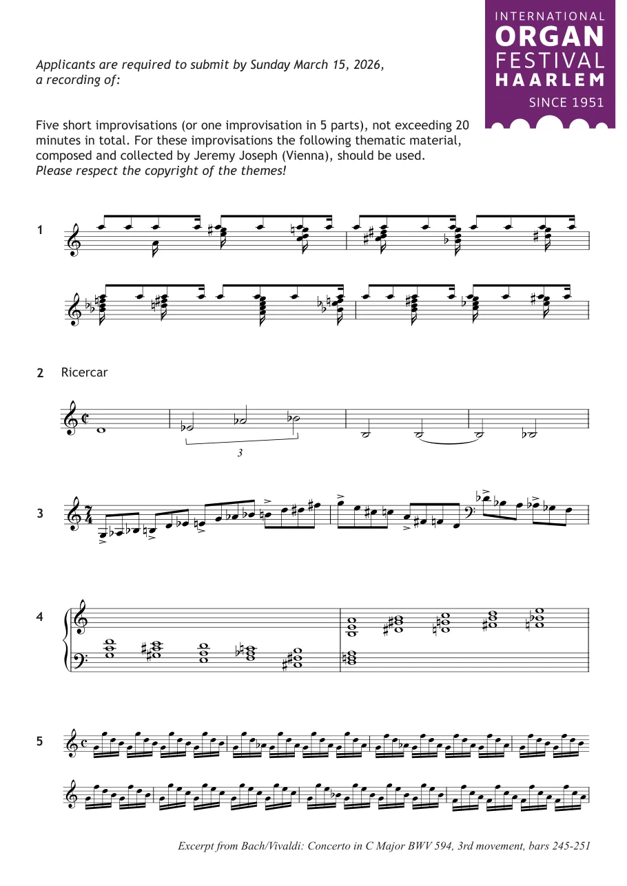 Thematic material preliminary round 2026, composed and collected by Jeremy Joseph